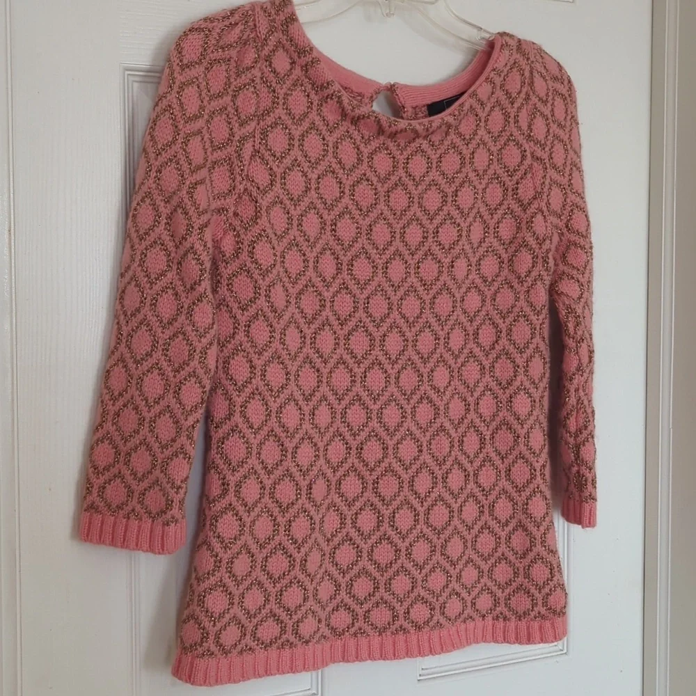 DOLCE VITA CORAL & METALLIC GOLD SWEATER - Picture 2 of 9